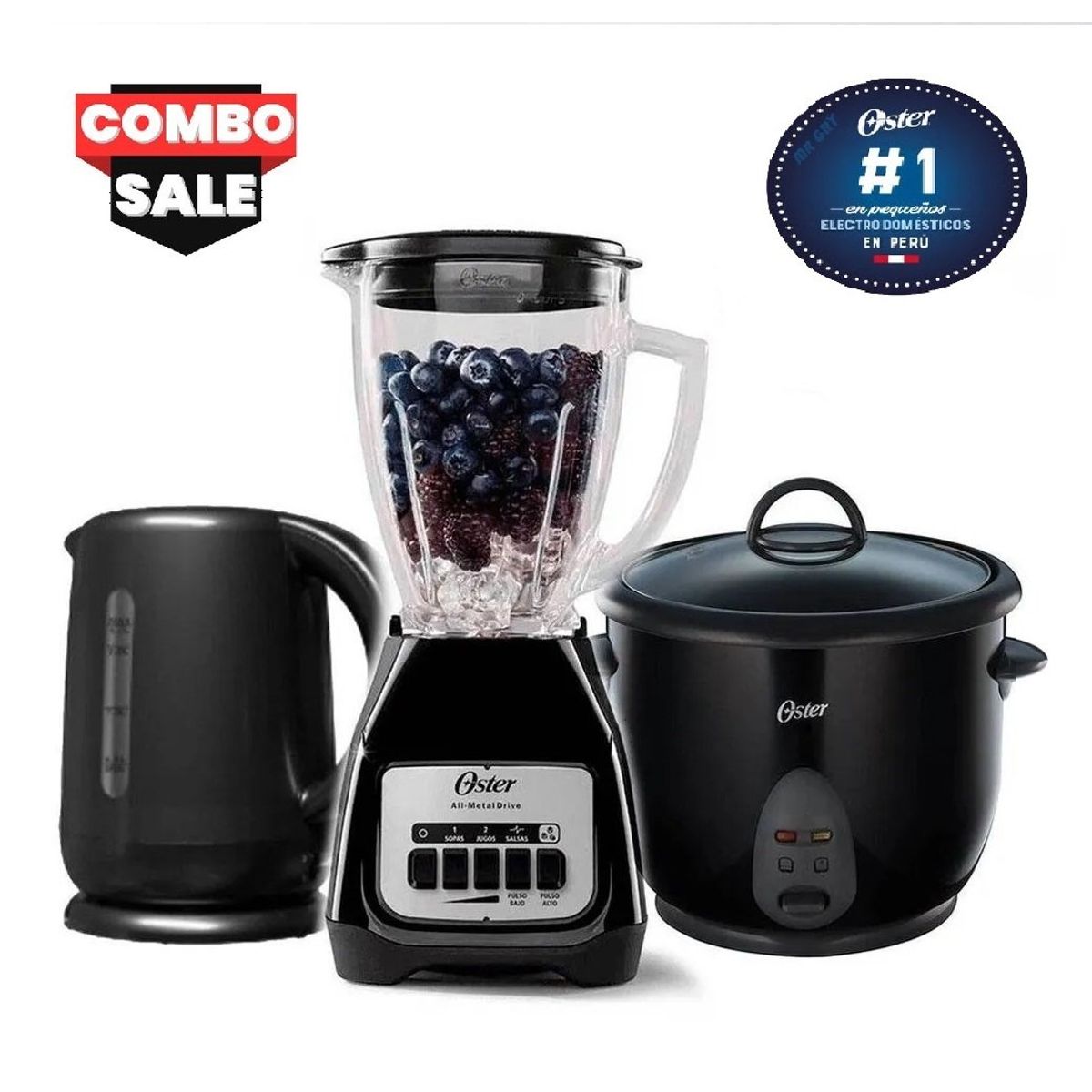 OSTER - TriCombo Oster Licuadora BPB +Olla Arrocera CKSTRC1700B +Hervidor