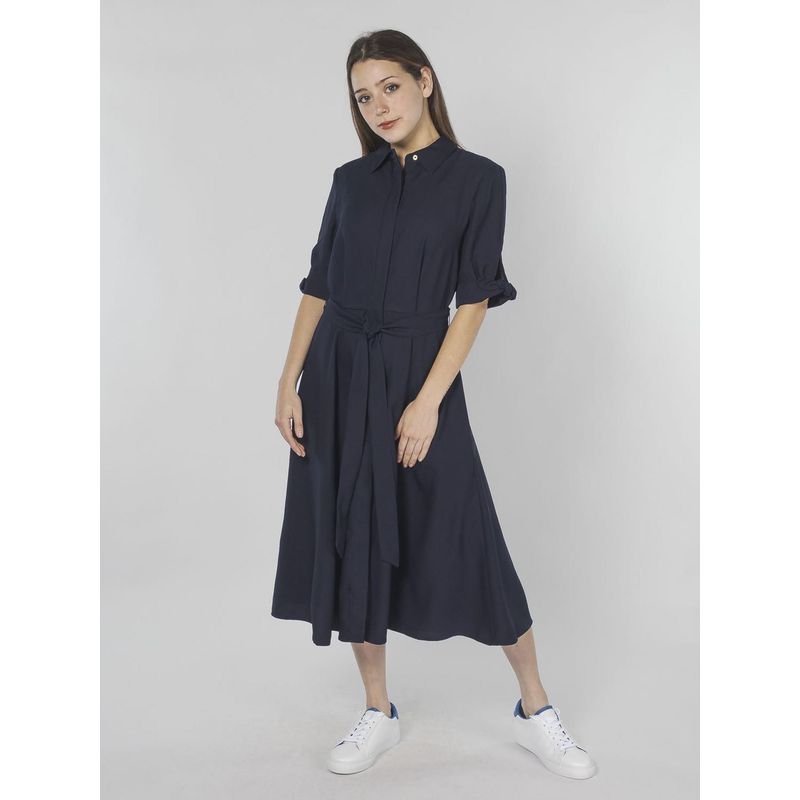 CALVIN KLEIN - VESTIDO SCUBA CREPE/DOT CREPE CK