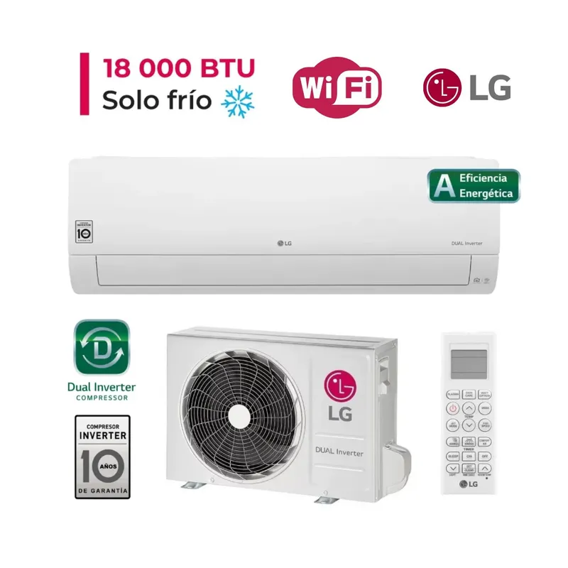 LG - DUALCOOL Aire Acondicionado Inverter 18000 BTU Función solo frío