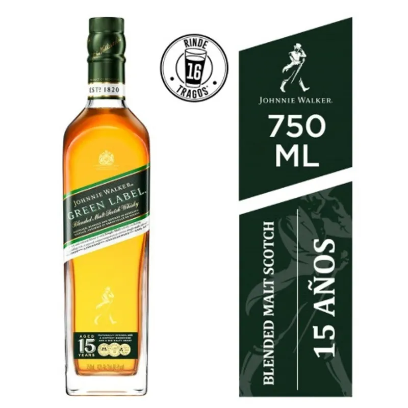 JOHNNIE WALKER - Whisky Johnnie Walker Green Label Botella 750 ML