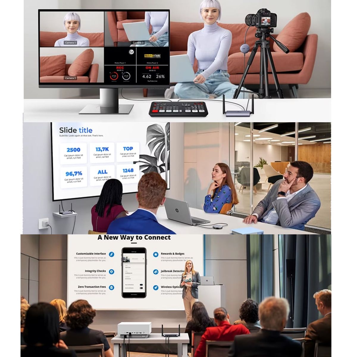 UGREEN - Extensión Extender HDMI VGA INALAMBRICO 50 Metros UGREEN 60Hz 4K 5Ghz