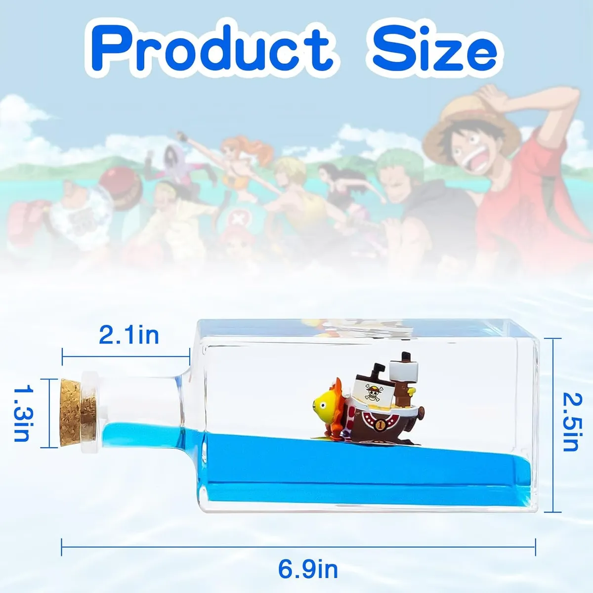 GENERICO - Botella con Barco de One Piece Thousand Sunny Insumergible