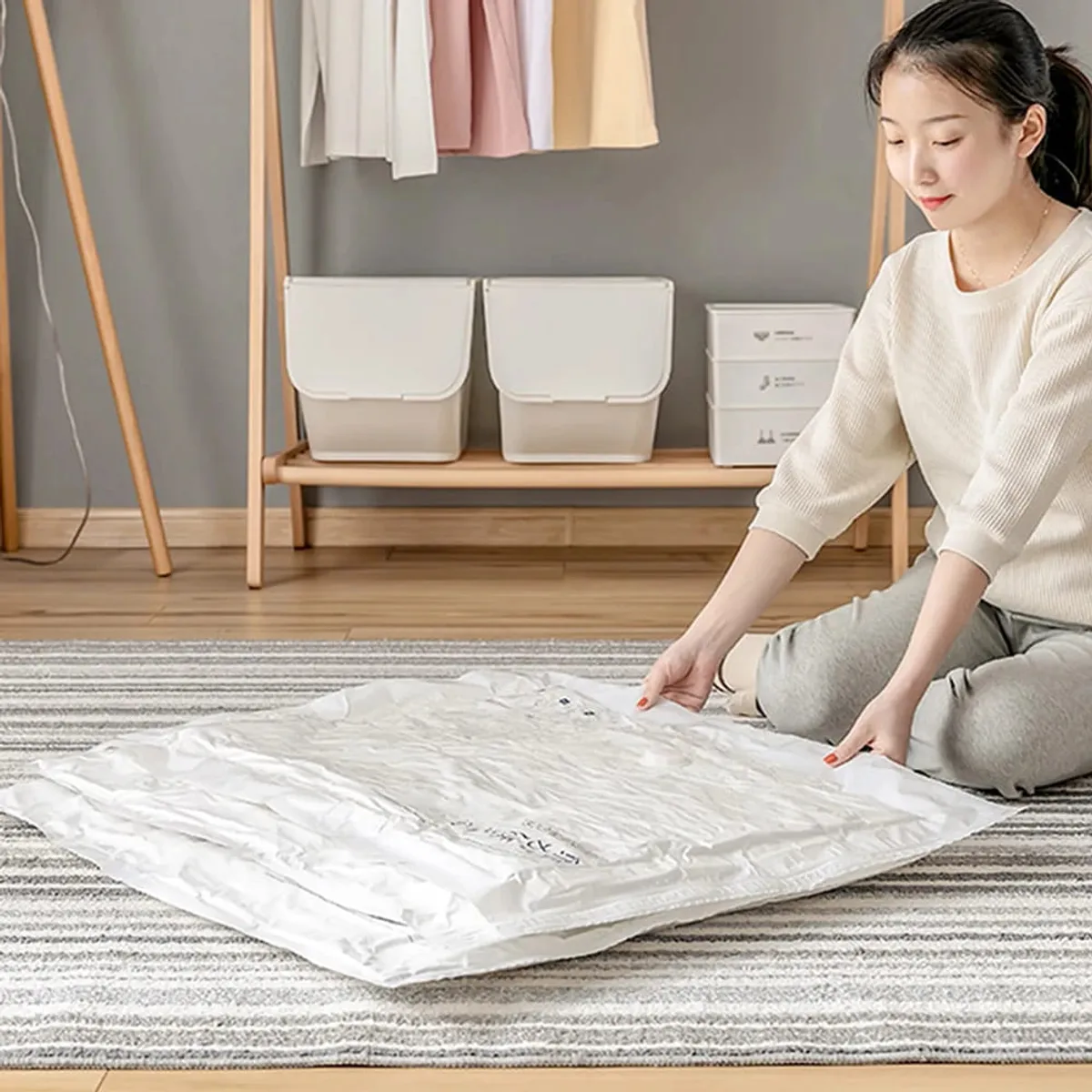 MEGIMPERU - Bolsas al Vacio XL 80x110cm para Ropa x12UN