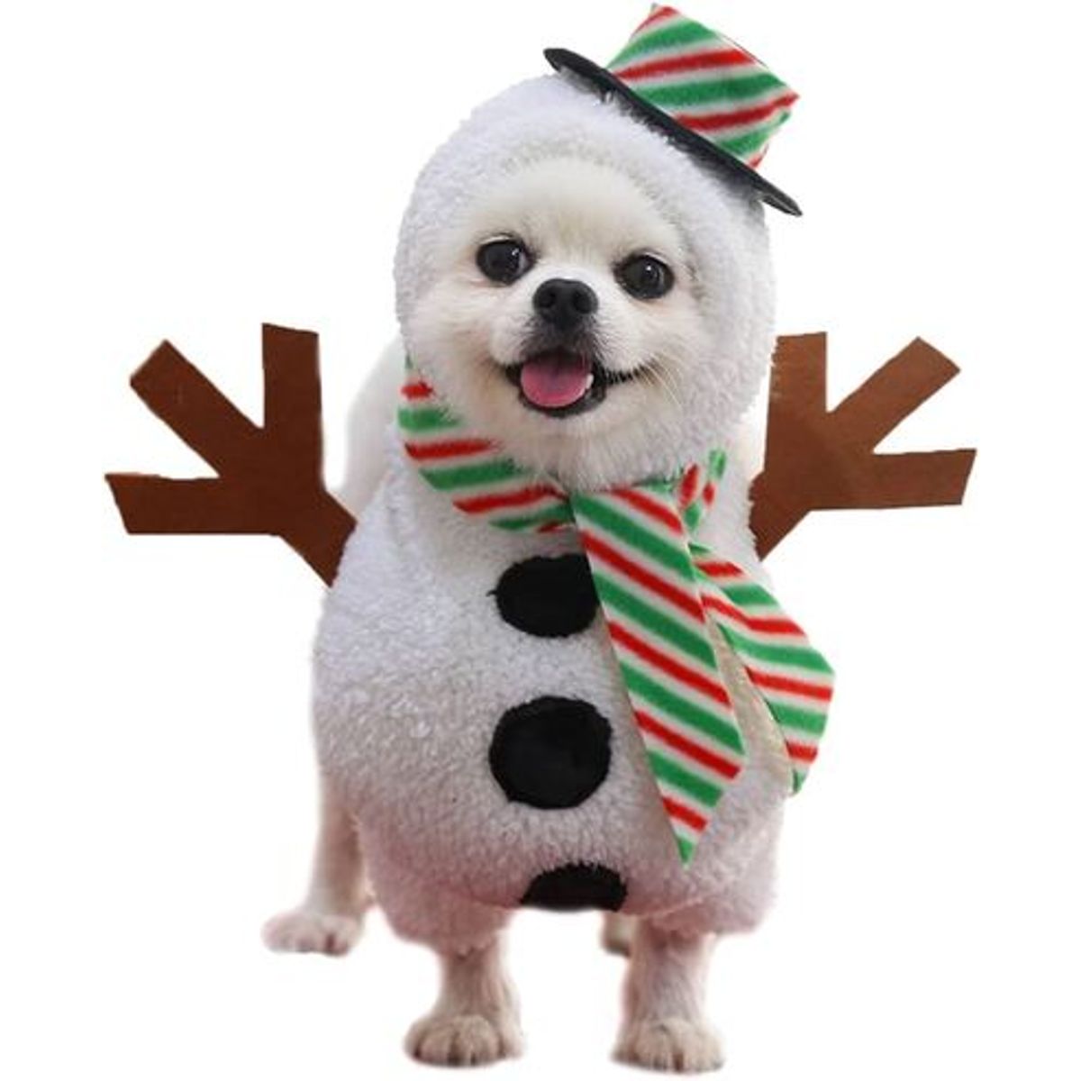 GENERICO - Disfraz para Mascota de Muñeco de Nieve con Sombrero - Mini