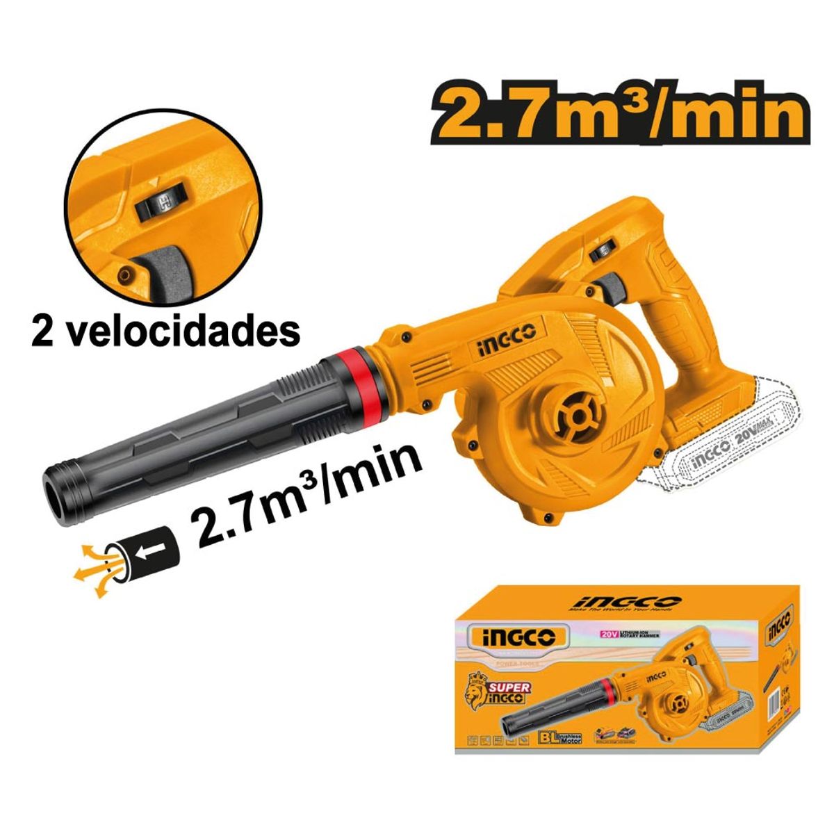 INGCO TOOLS - SOPLADORA INALÁMBRICA INGCO 20V CABLI20018