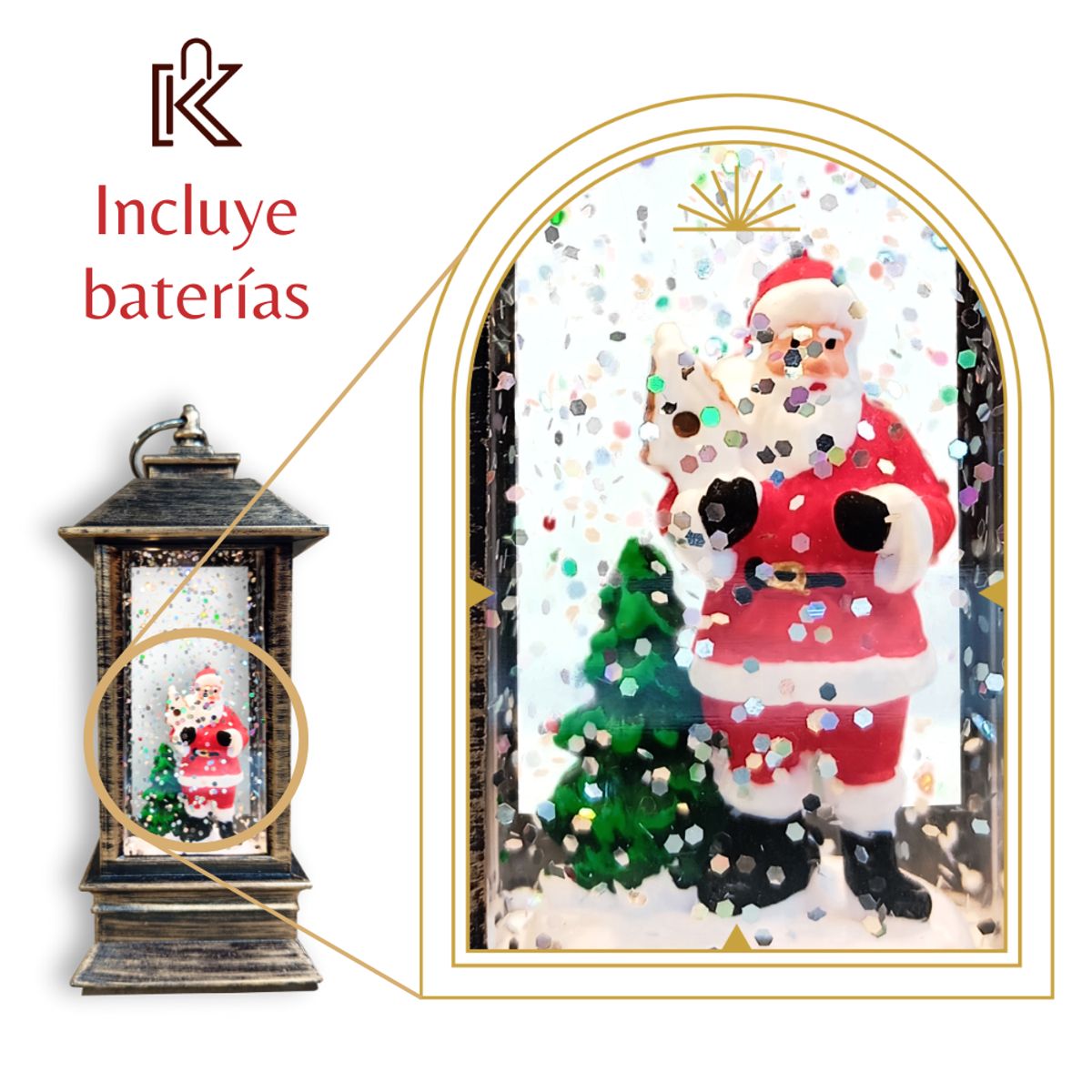 GENERICO - Set de 3 Faroles LED: Hombre de Nieve, Papá Noel y Árbol de navidad