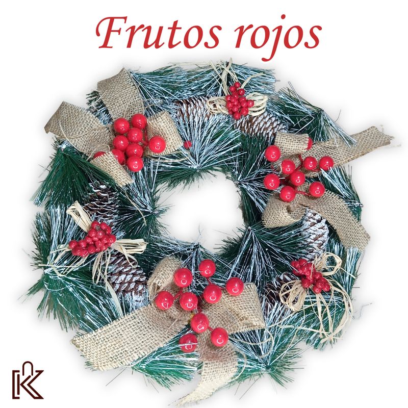 GENERICO - Corona de adviento de Frutos rojos 30x30cm