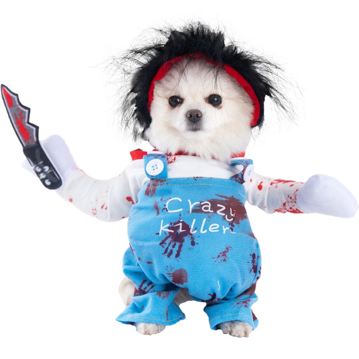 GENERICO - Disfraz para Mascota de Asesino del Cuchillo - Mediano