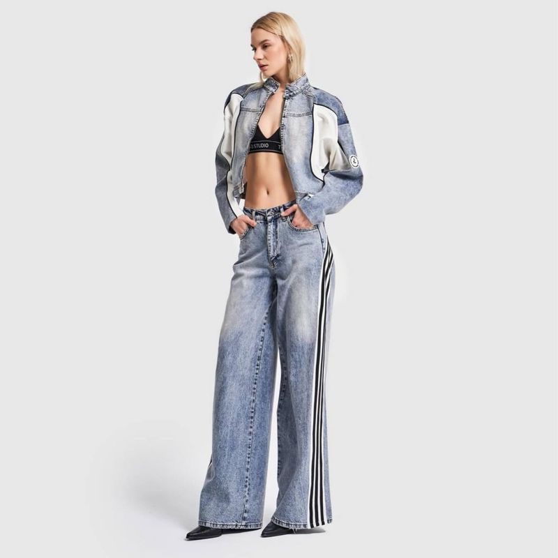 BENCUS JEANS - Pantalón Jean Palazzo Algodón Mujer