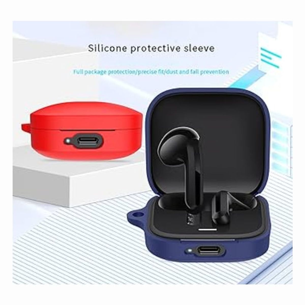 CASE - Funda de Silicona Para Xiaomi Buds 6 Active - Azul