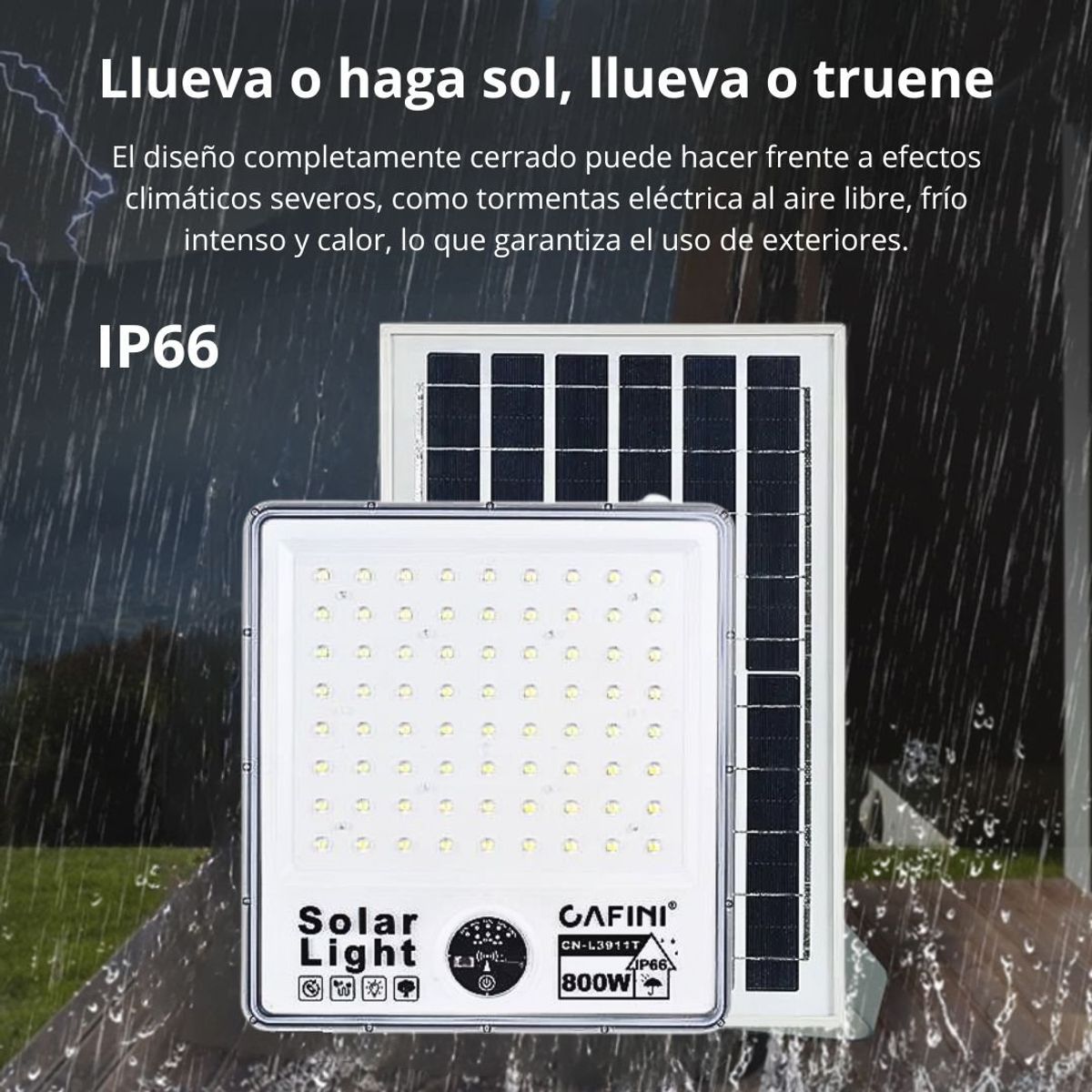 CAFINI - Reflector Solar 800W CAFINI IP66 3 Modos de Iluminación CN-L3911T