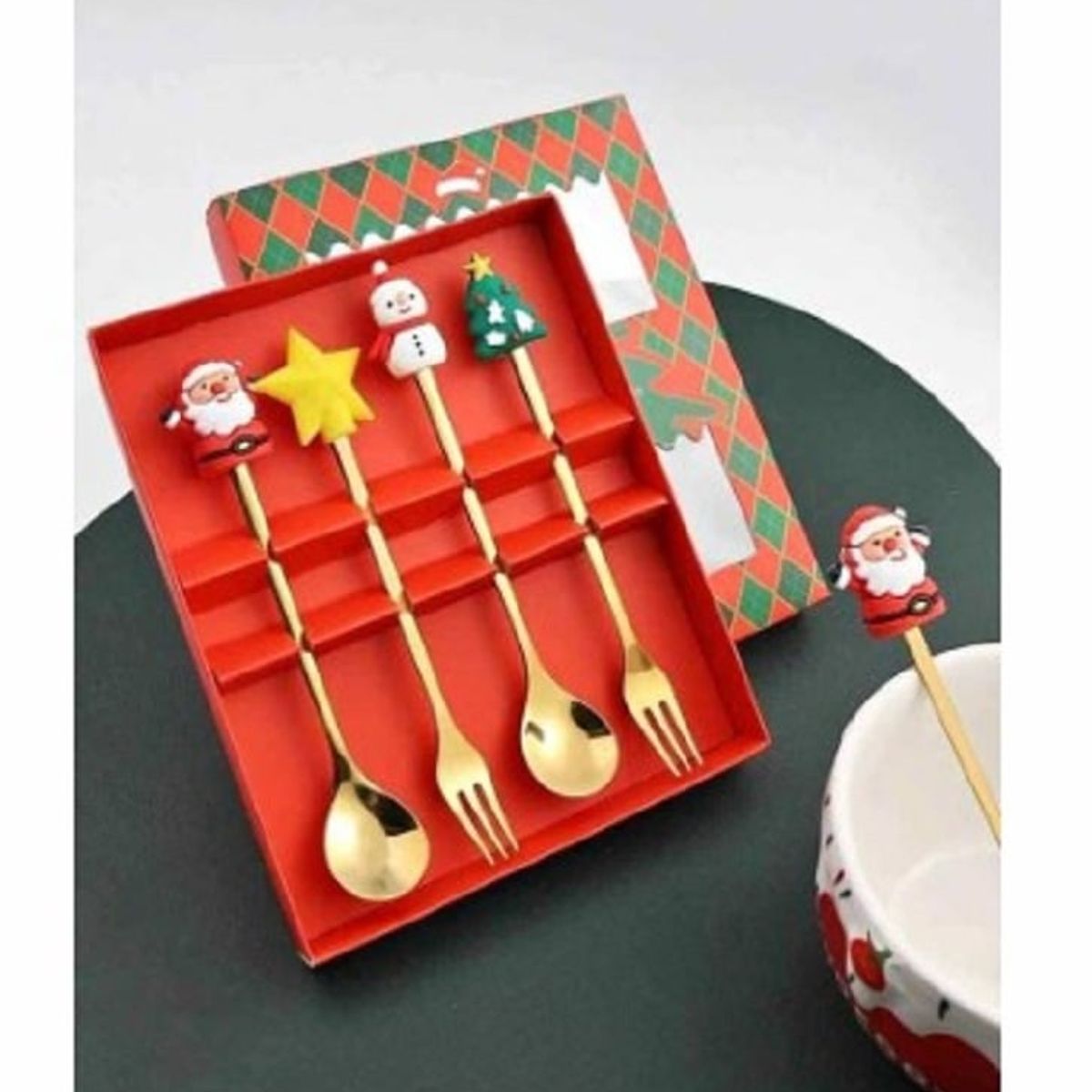 GENERICO - Set de Cucharitas y tenedores Navideños PREMIUN
