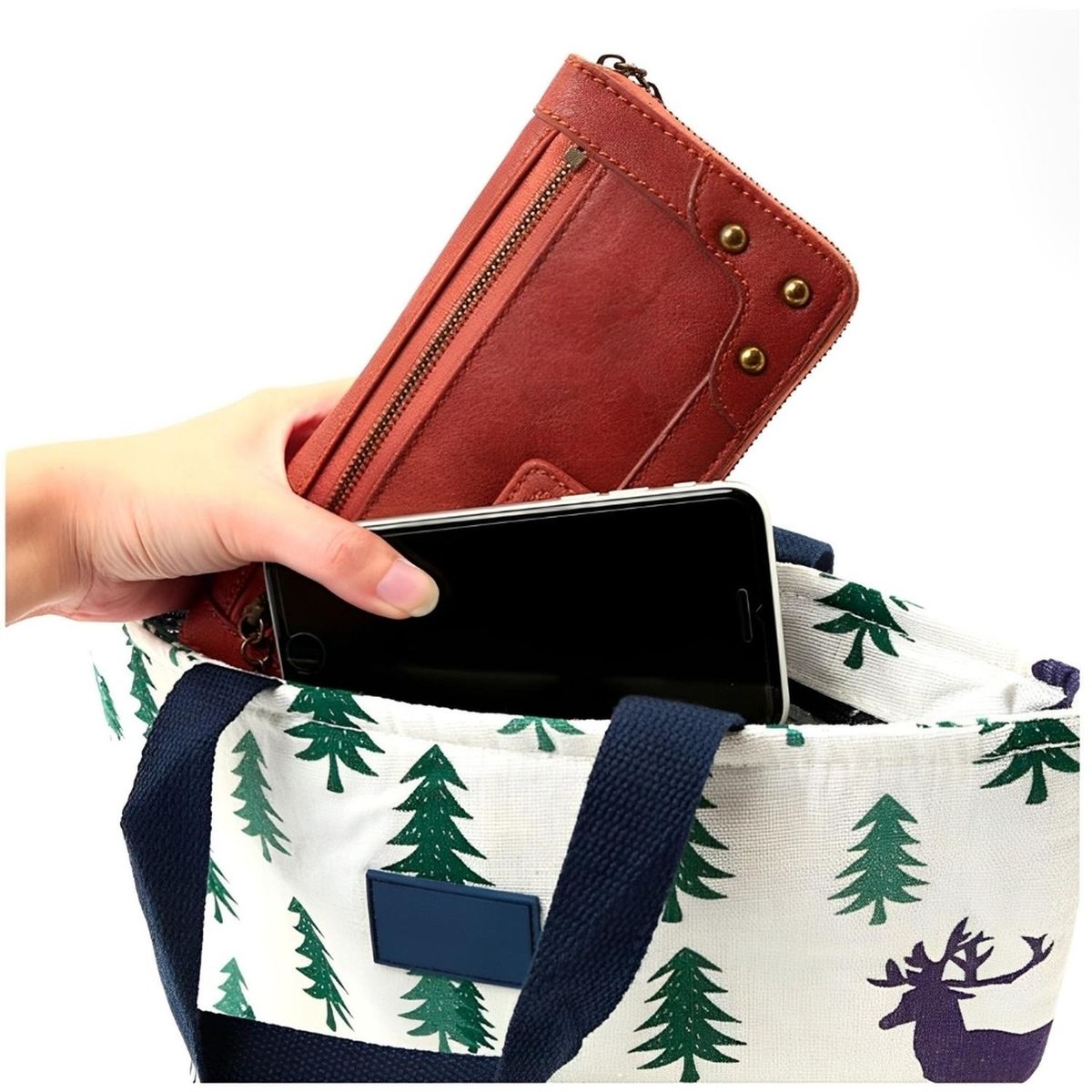 MINARI - Lonchera Térmica de Alimentos Bolso Impermeable Árboles 17L