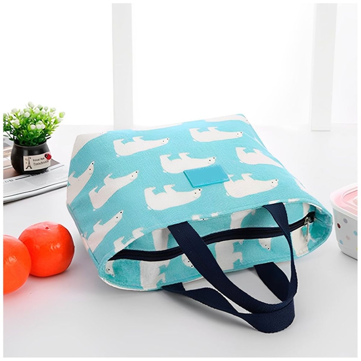 MINARI - Lonchera Térmica de Alimentos Bolso Impermeable Oso Celeste 17L