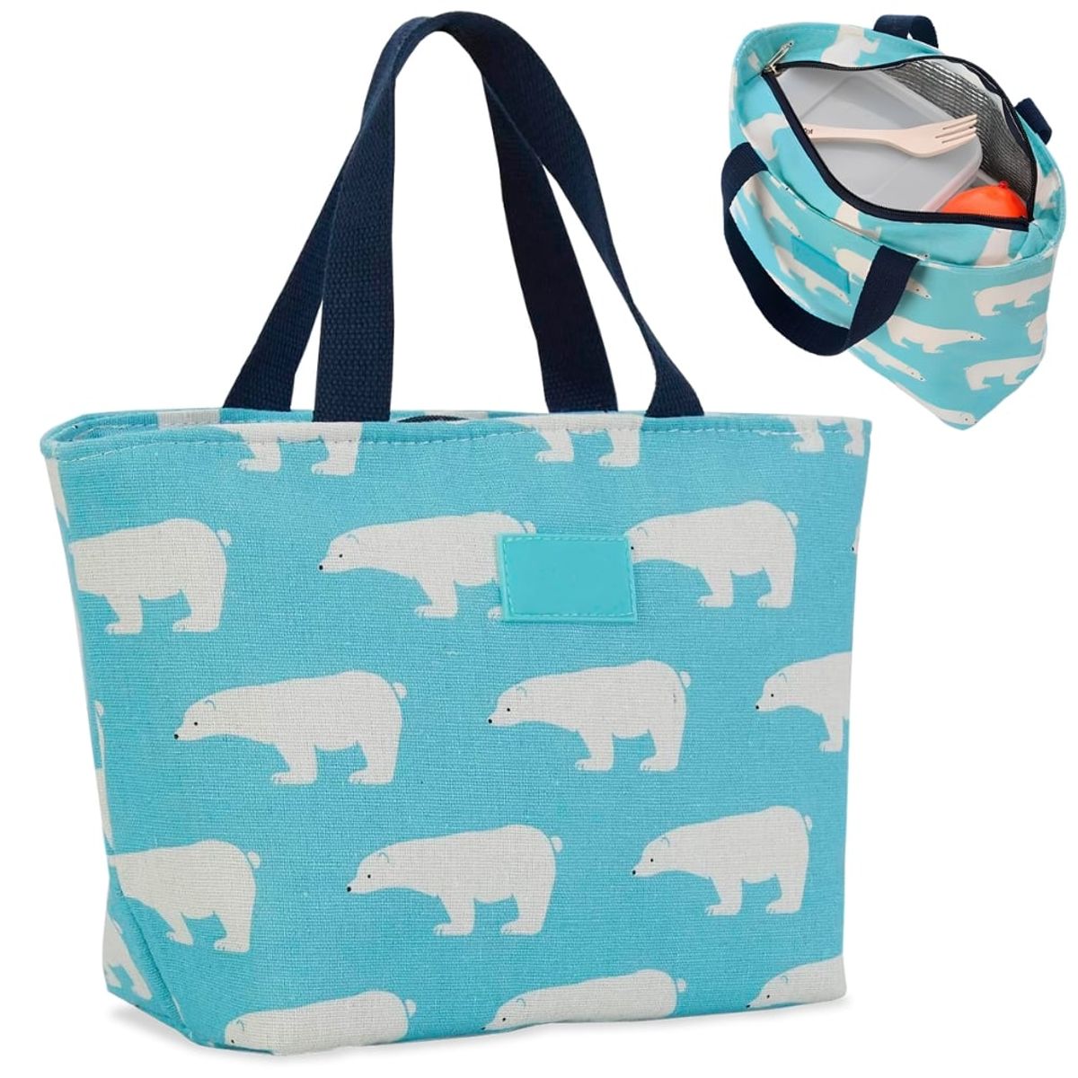 MINARI - Lonchera Térmica de Alimentos Bolso Impermeable Oso Celeste 17L