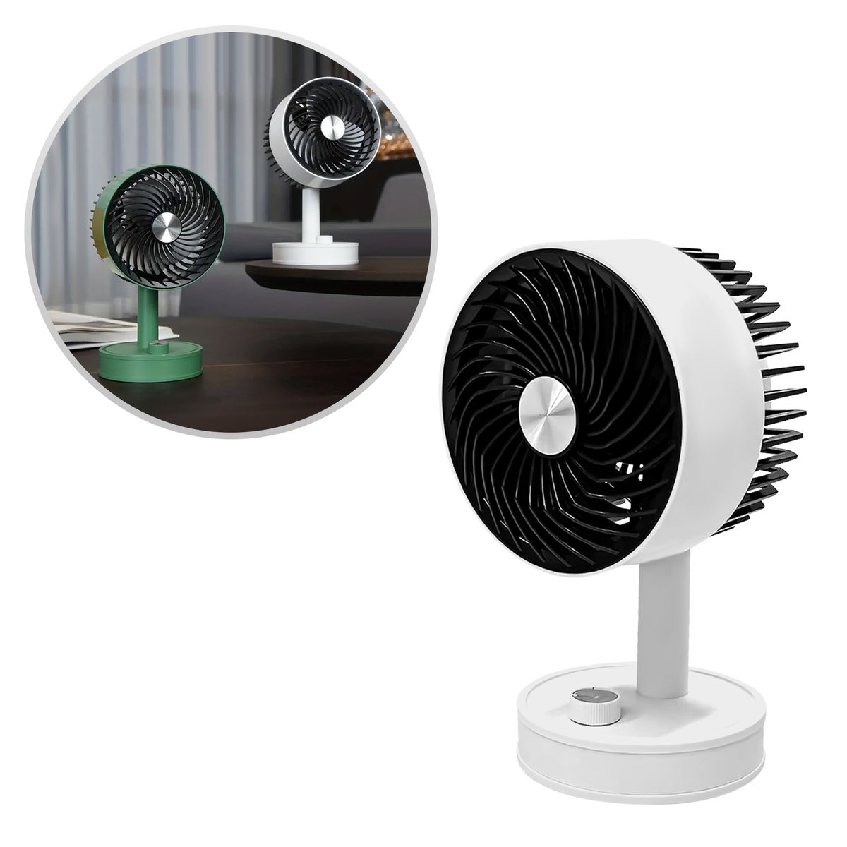 BUYPAL - Ventilador Portátil Inalámbrico Silencioso y Compacto Blanco