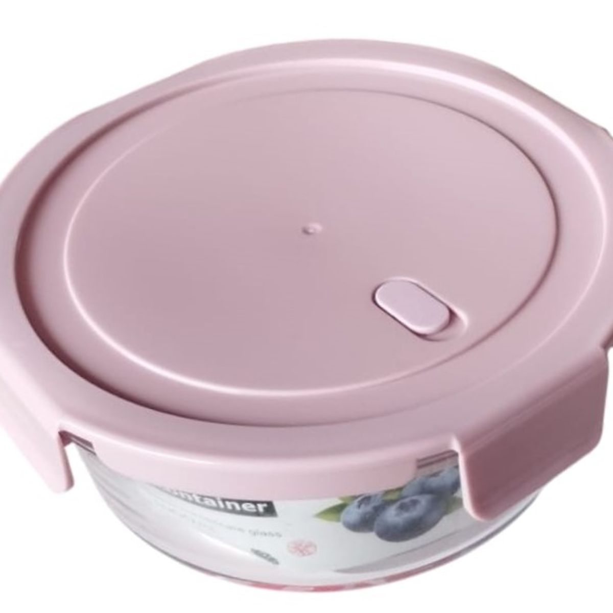 GENERICO - Recipiente de vidrio Redondo de 1 L Color RosaPalido