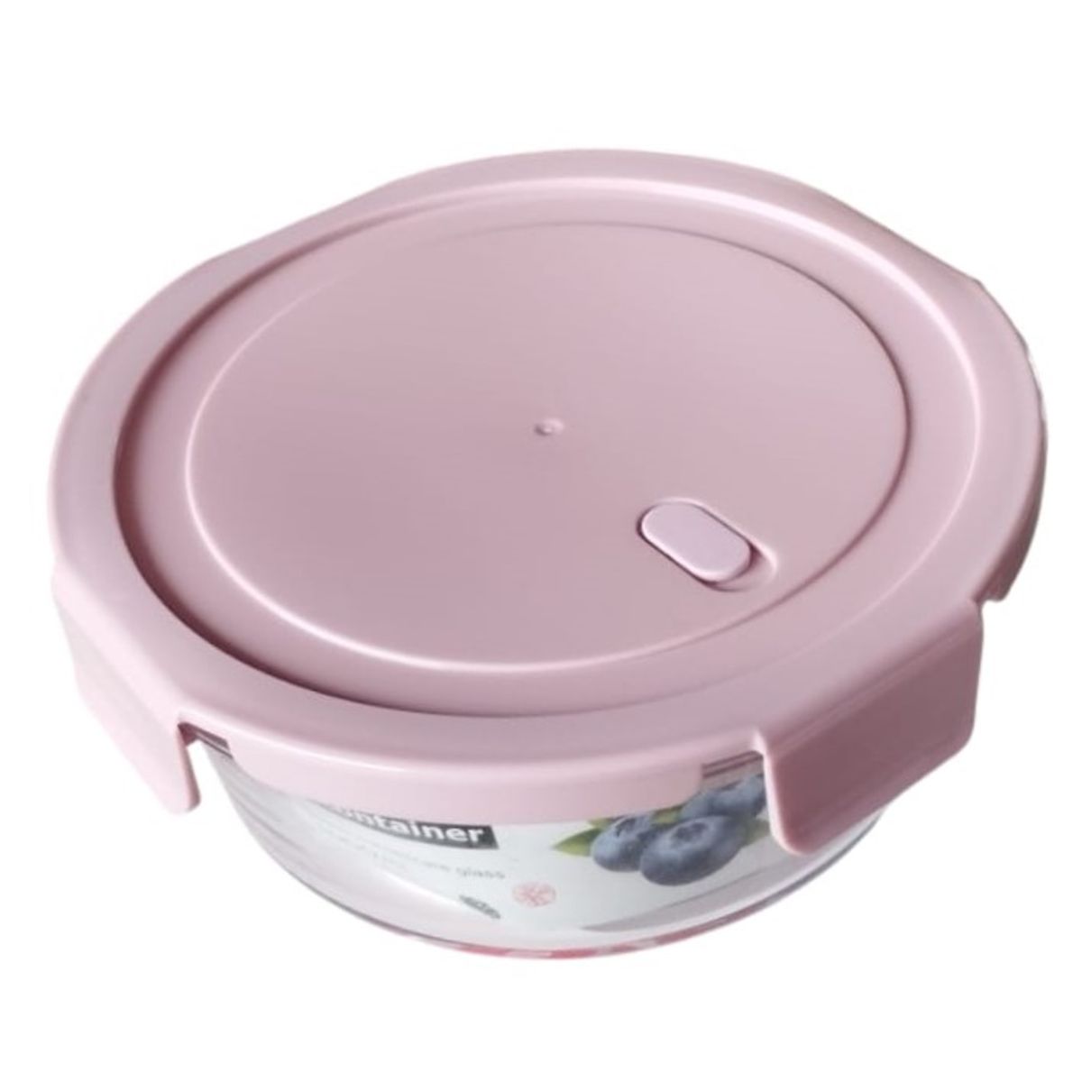 GENERICO - Recipiente de vidrio Redondo de 1 L Color RosaPalido