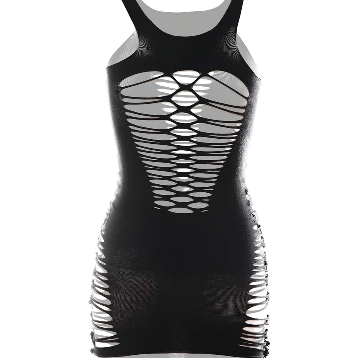 GENERICO - Sexy vestido lencería color negro tipo malla