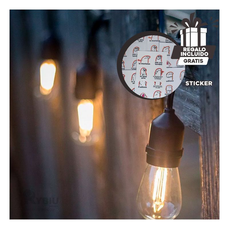 GENERICO - Iluminacion Festiva de 20 Metro Negro Y+Envoltorio de Regalo