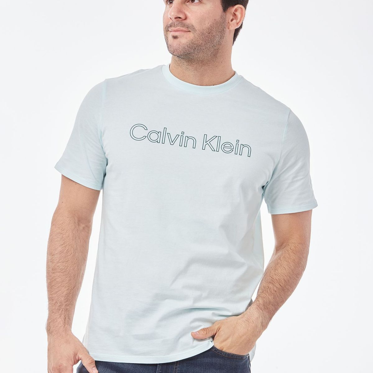 CALVIN KLEIN - CAMISETA SS TRAVELING LOGO CREWNK TEE