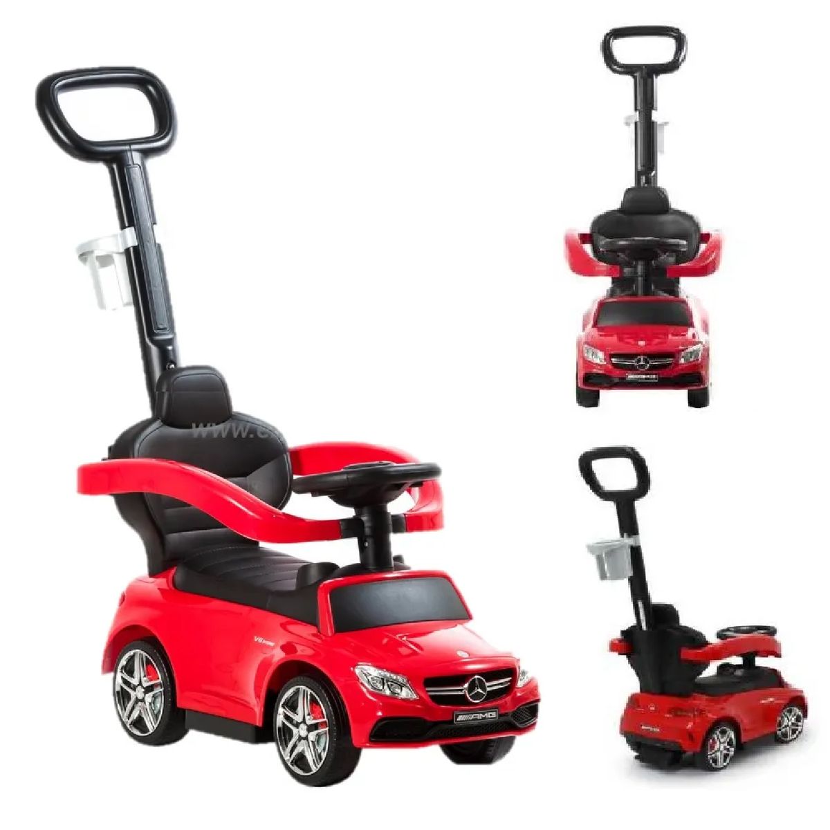 EVEZO - Buggie Mercedes Benz Lincenciado con Portavaso EV639 -Rojo