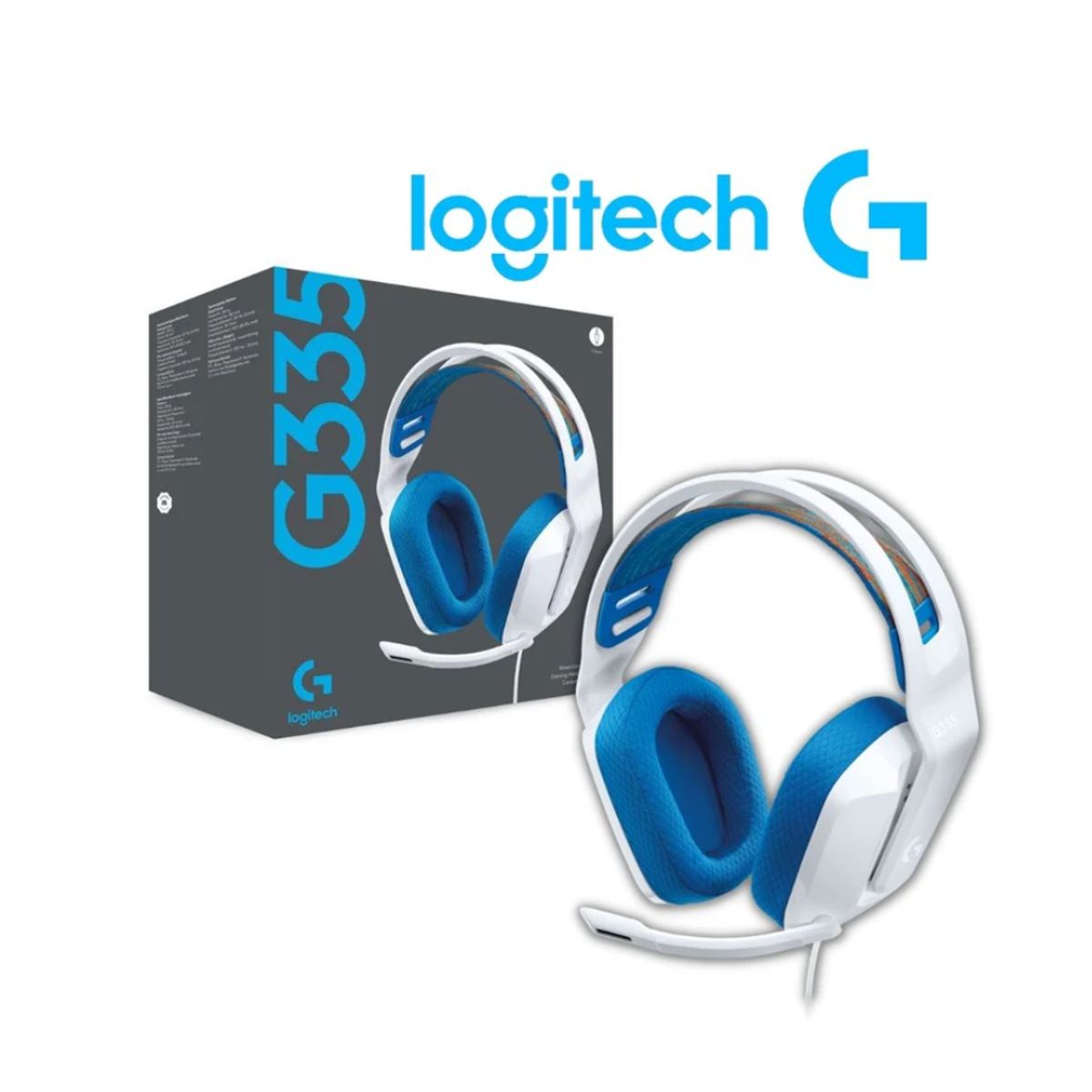 LOGITECH - AUDIFONO CON MICROFONO LOGITECH G335 CON CABLE JACK 35MM BLANCO