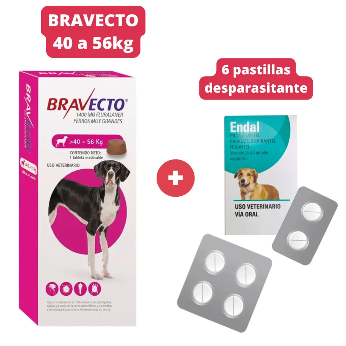 BRAVECTO - Antipulgas Bravecto para perros de 40 - 56 kg