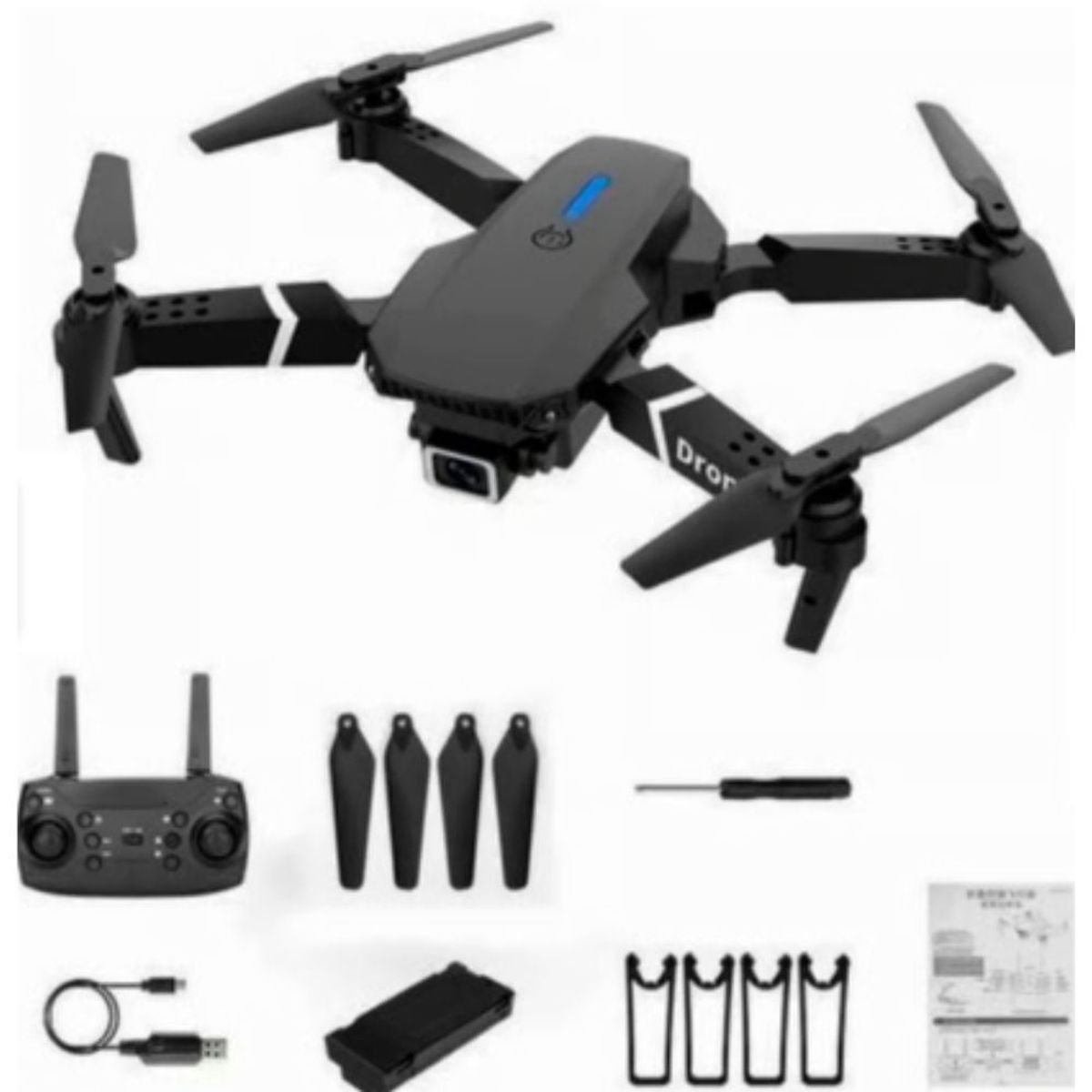 GENERICO - Drone E88 con Control Remoto y Cámara para Fotos y Video