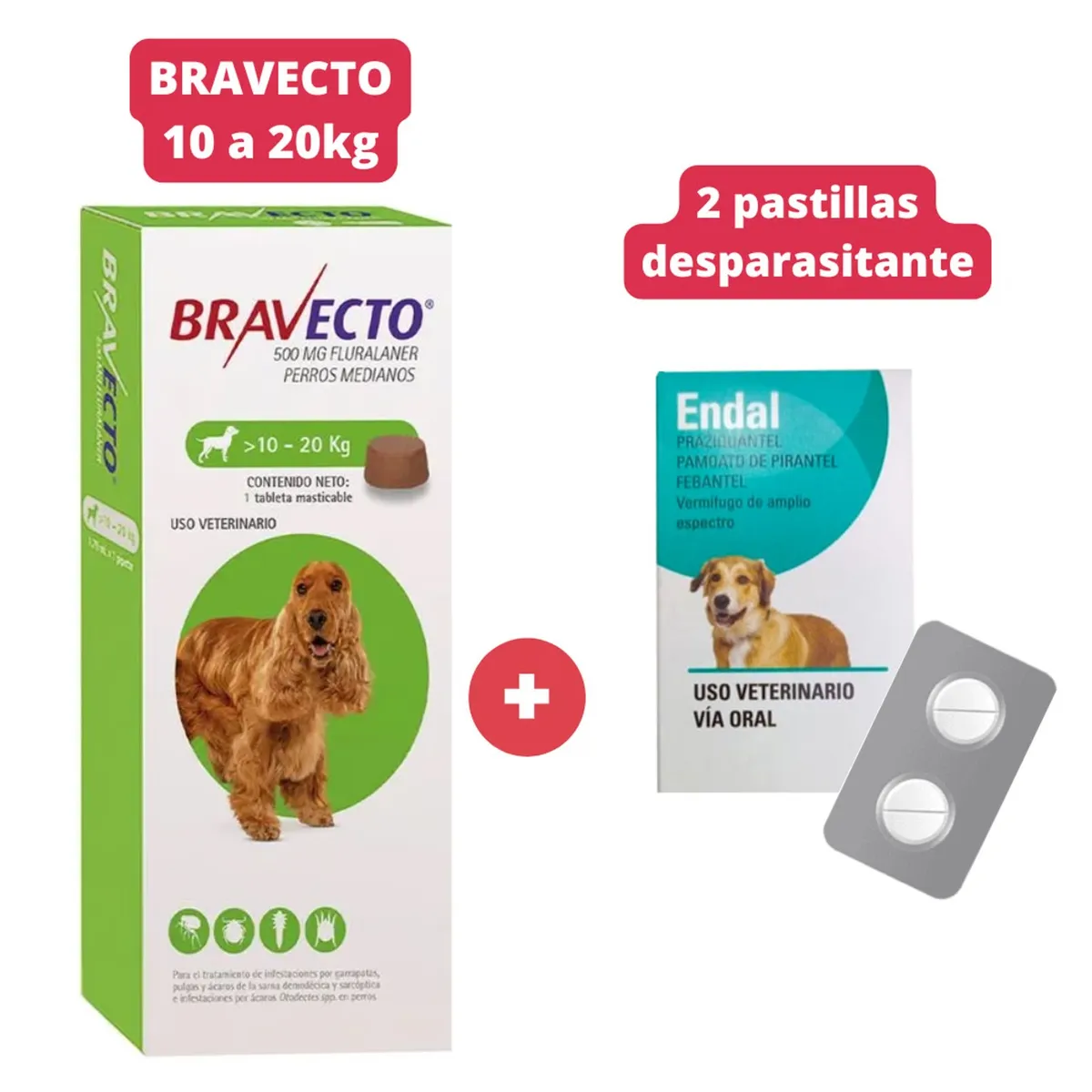 BRAVECTO - Antipulgas Bravecto para perros de 10 - 20 kg