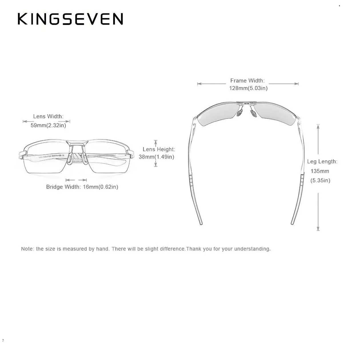 KINGSEVEN - Lente de Sol gafas KINGSEVEN 7241 Polarizado UV 400
