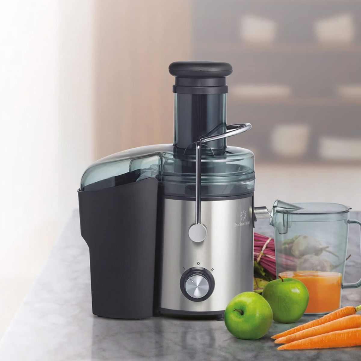 INDURAMA - Extractor de Jugo Indurama de Acero inoxidable 800w