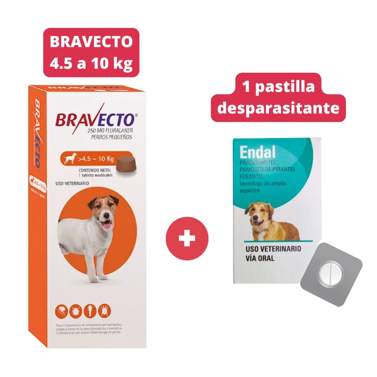 BRAVECTO - Antipulgas Bravecto para perros de 4.5 - 10 kg