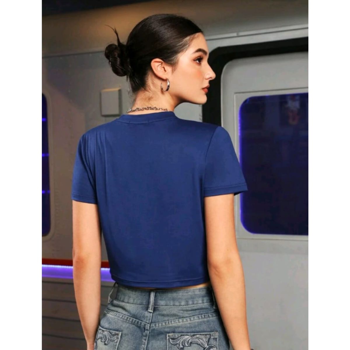 GENERICO - SHEIN Camiseta corta de manga corta ajustada