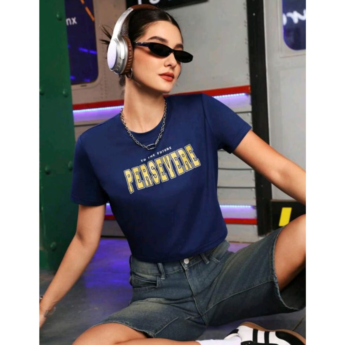 GENERICO - SHEIN Camiseta corta de manga corta ajustada