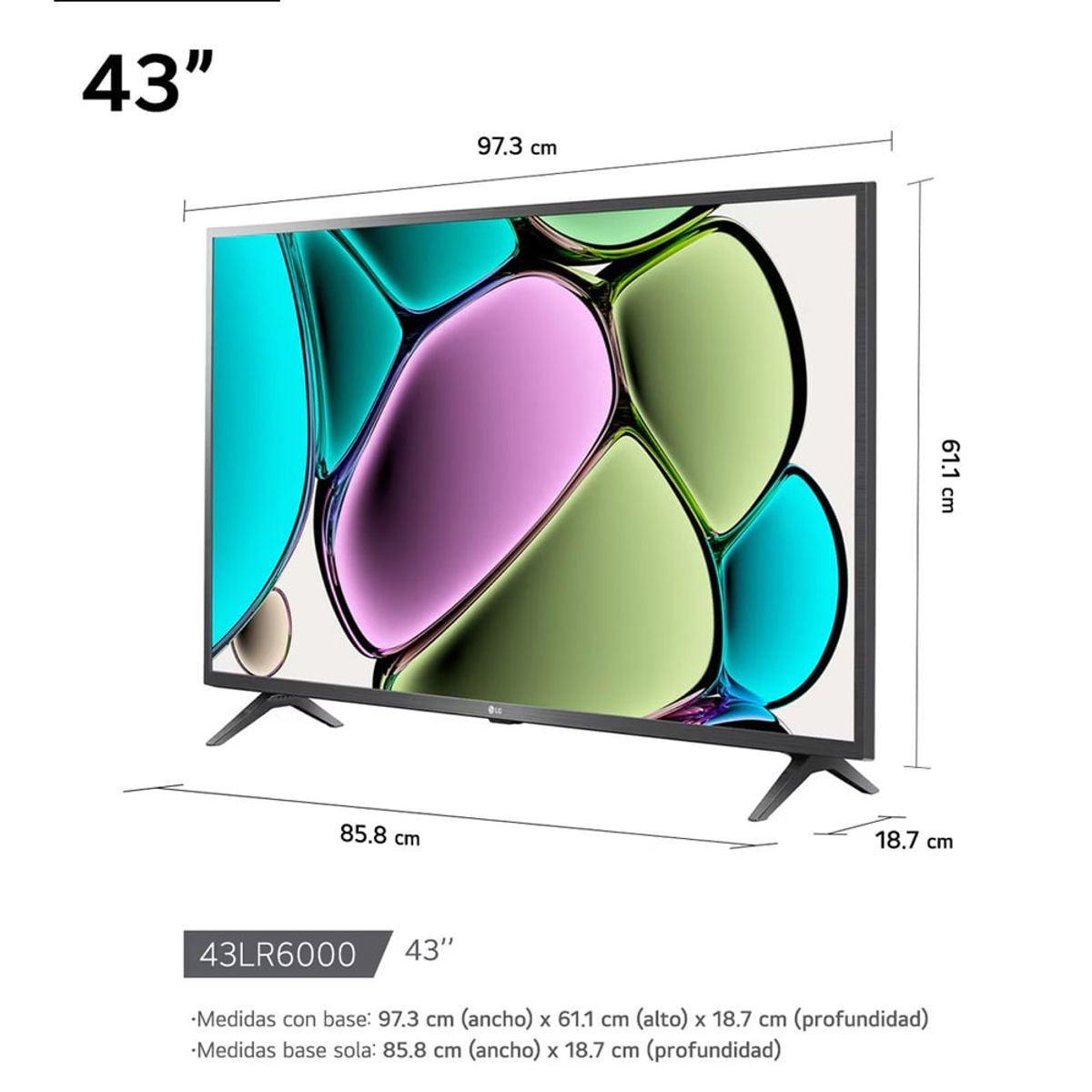 LG - Televisor LG 43 Pulg. LED Smart TV Full HD con ThinQ AI 43LR6000PSA