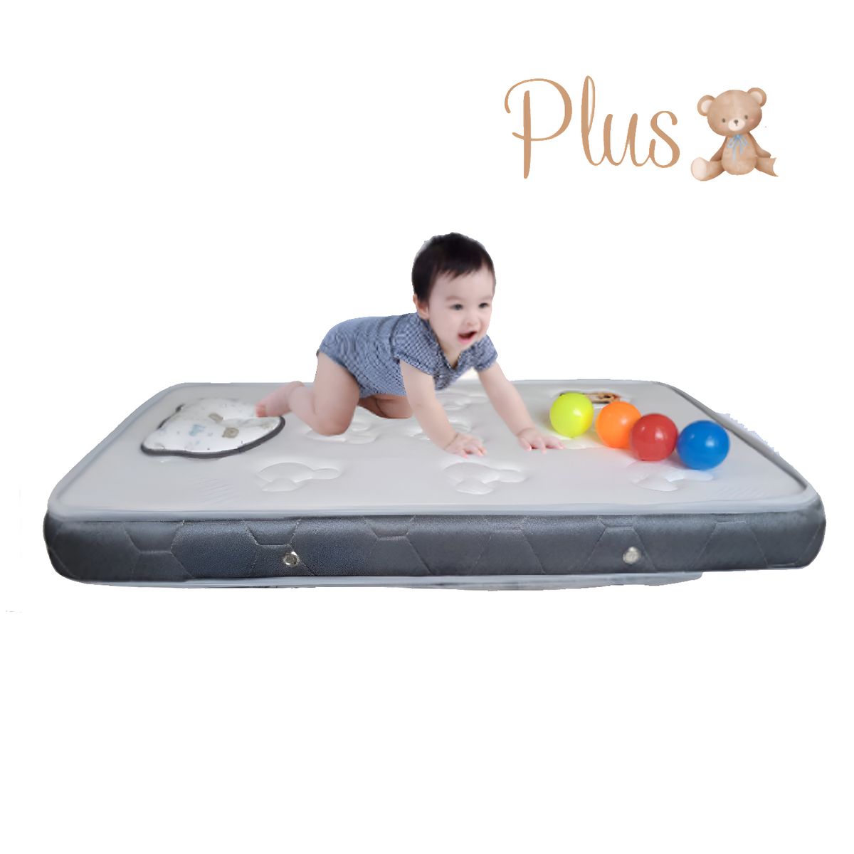 GENERICO - Colchón Plus para Bebé bordes Gris