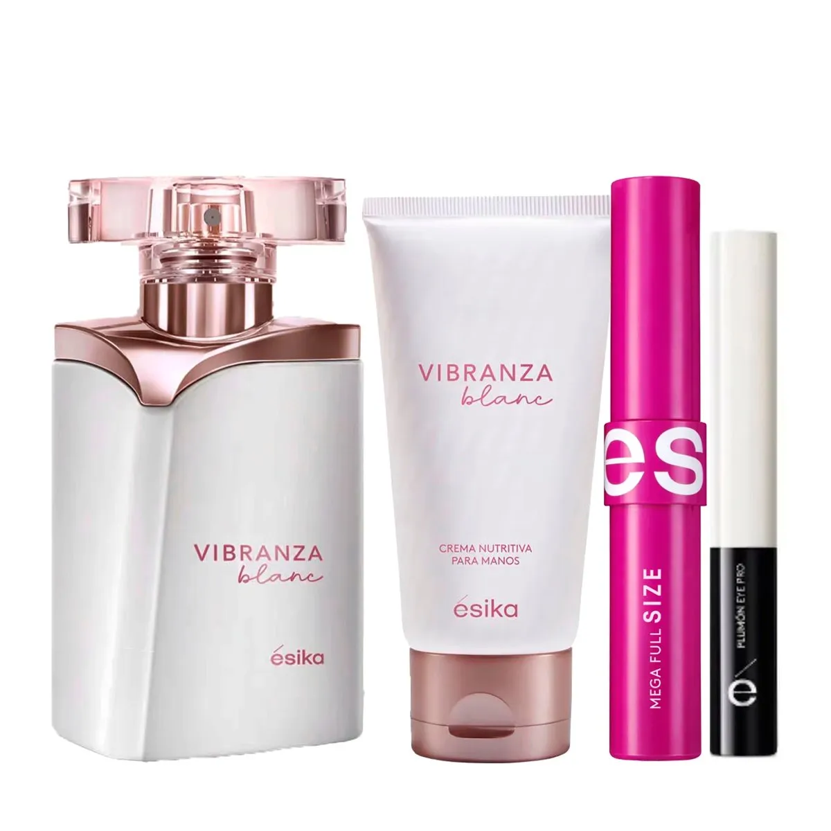 ESIKA - Vibranza Blanc Perfume Mujer + Hidratante Mascara y Del Plum