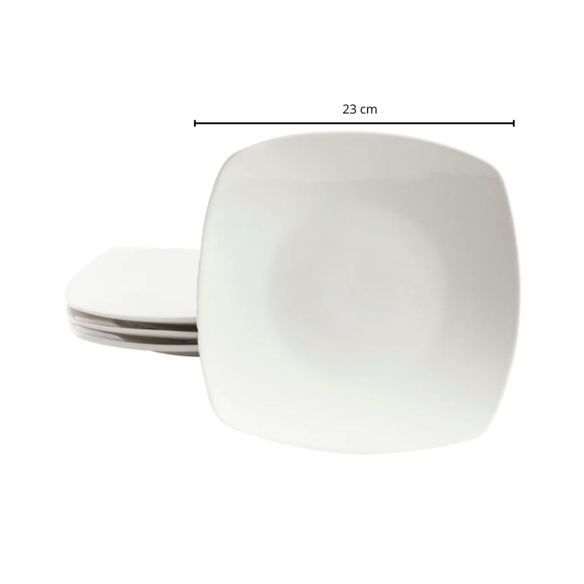 INSPIRA - Set de 4 Platos Cerámica Cuadrados 23 cm