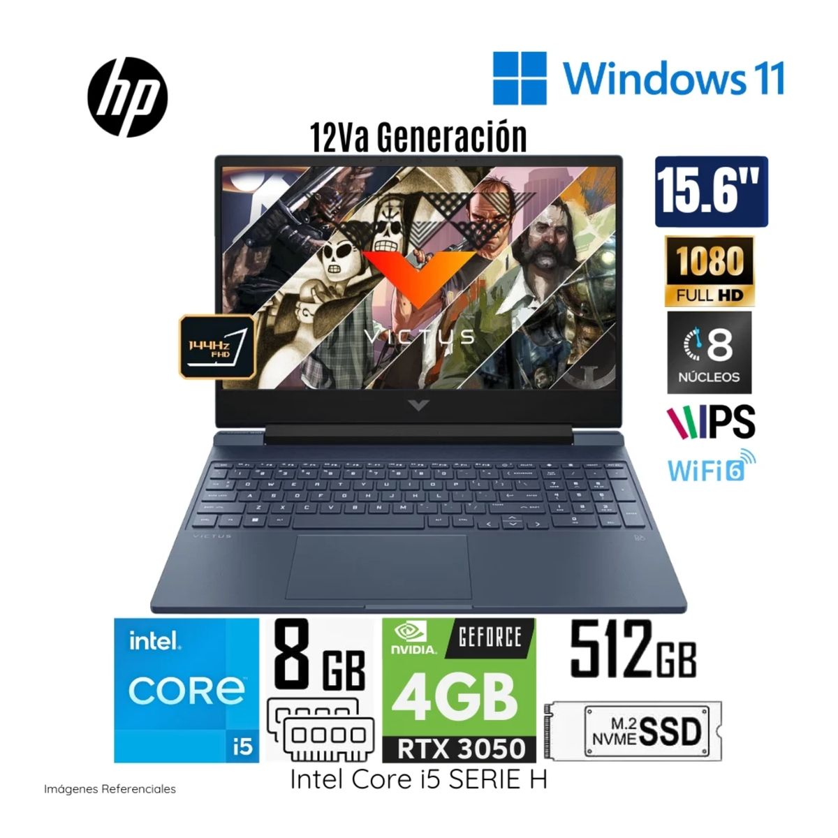 HP - LAPTOP HP VICTUS 15.6" INTEL® CORE™ i5 8GB RAM 512GB SSD WINDOWS 11 HOME 15-fa0021la