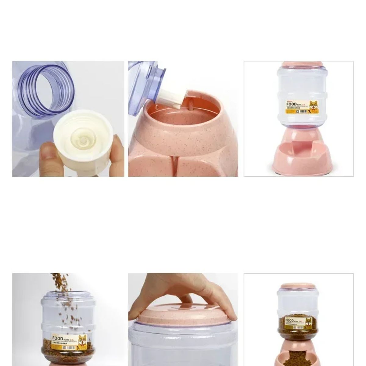 GENERICO - Comedero y Bebedero Para Mascotas 3.8 L Rosado