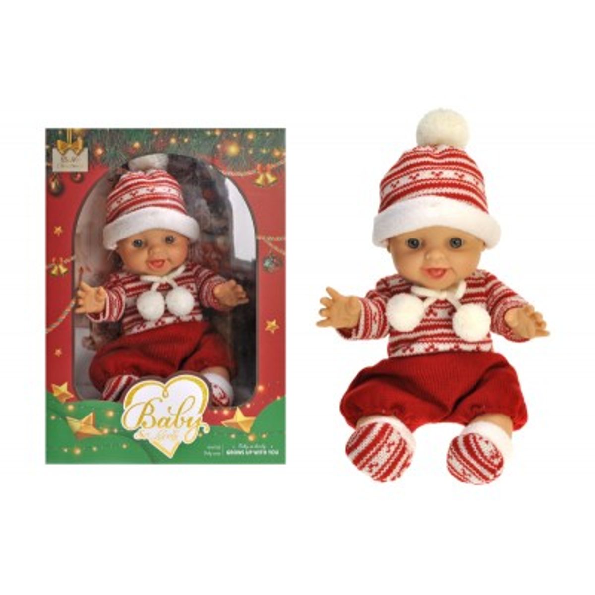 GENERICO - MUÑECA REALISTA NAVIDAD ROJO