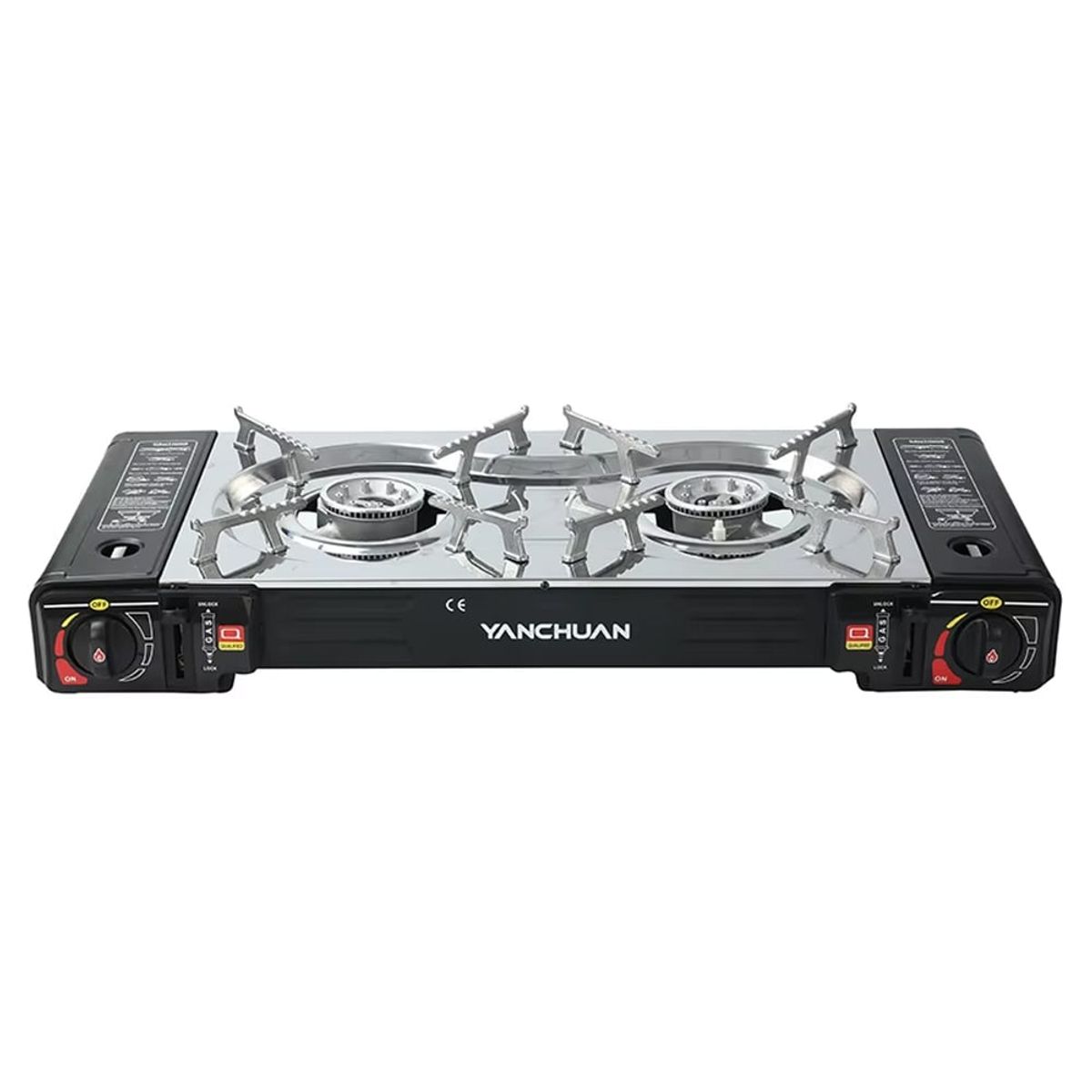 GENERICO - cocina a gas portatil 2 hornillas 2 en 1 picnic camping +GAS