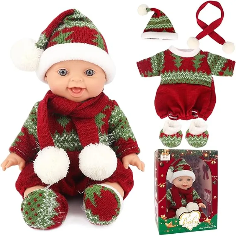 GENERICO - MUÑECA REALISTA NAVIDEÑA VERDE