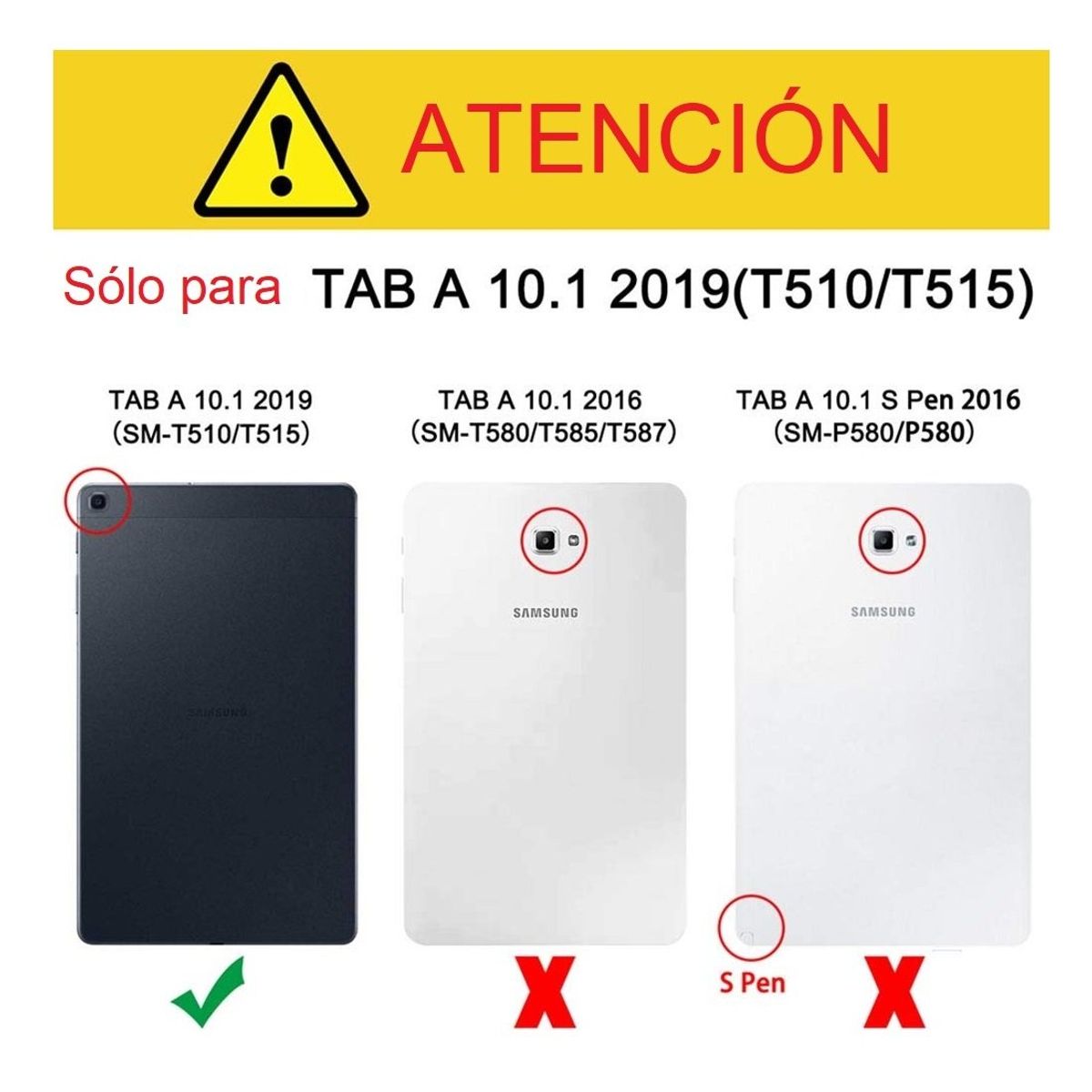 GENERICO - Funda con Mica con Lapiz para Samsung Tab A 10,1 2019 SM-T510 Cover