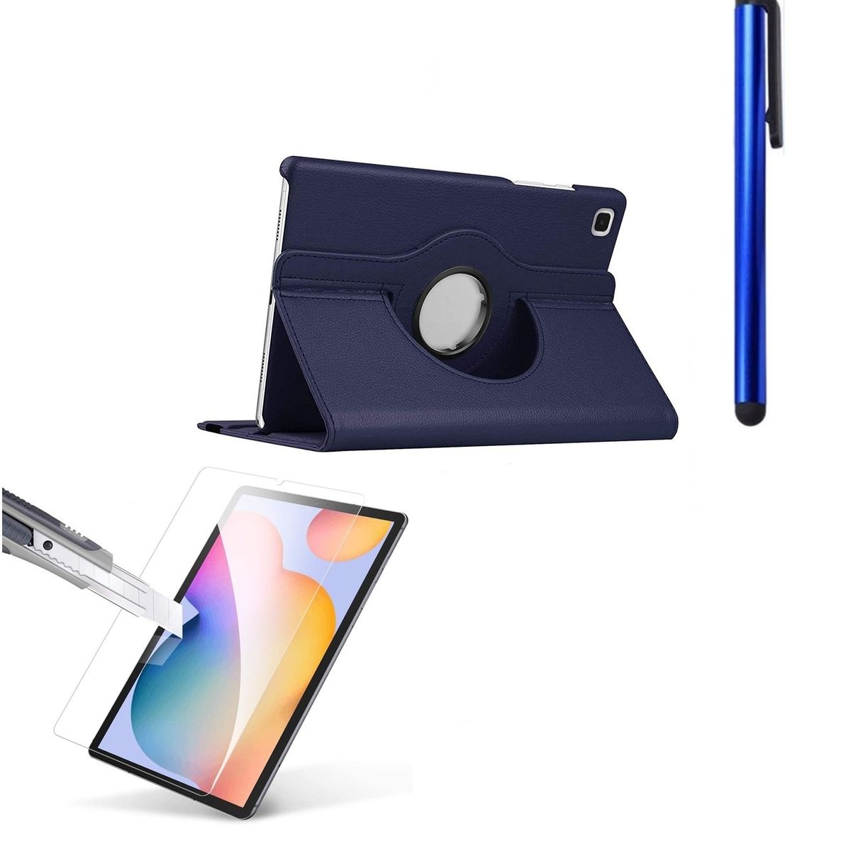 GENERICO - Funda Giratoria + Mica Vidrio + Lapiz Samsung Tab S6 Lite SM-P610 P615