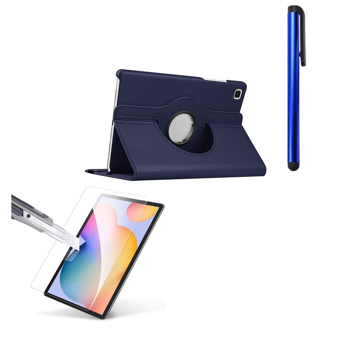 GENERICO - Funda Giratoria + Mica Vidrio + Lapiz Samsung Tab S6 Lite SM-P610 P615