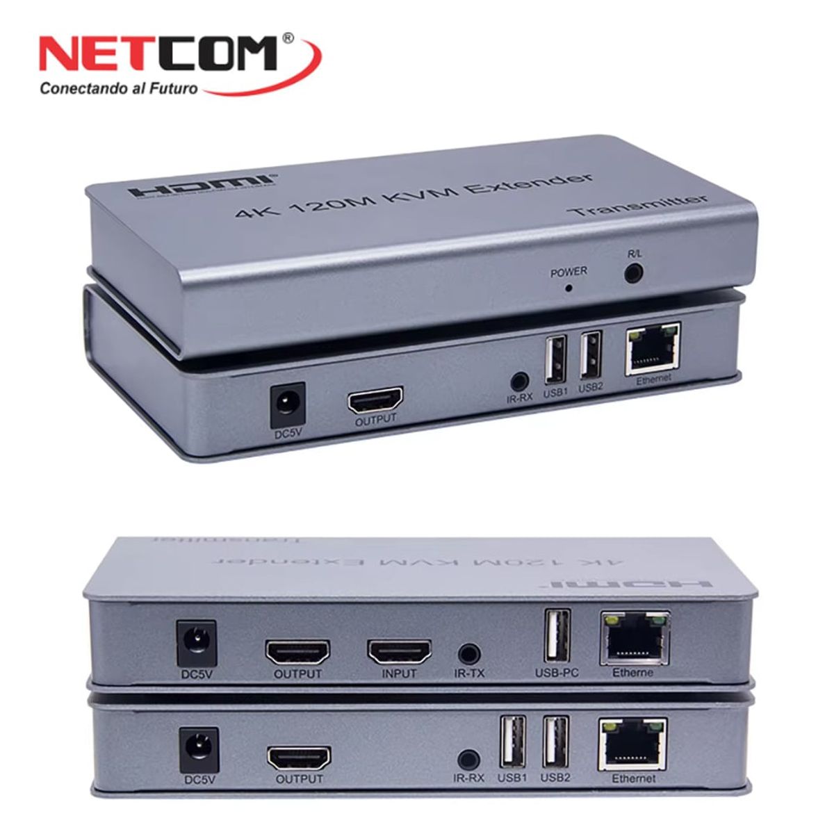 GENERICO - Hdmi extender 200m IP KVM 2 usb NETCOM extiende hdmi cable rj45