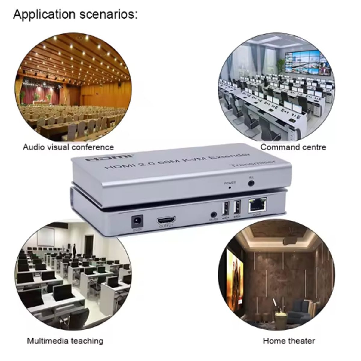 GENERICO - Hdmi extender 200m IP KVM 2 usb NETCOM extiende hdmi cable rj45