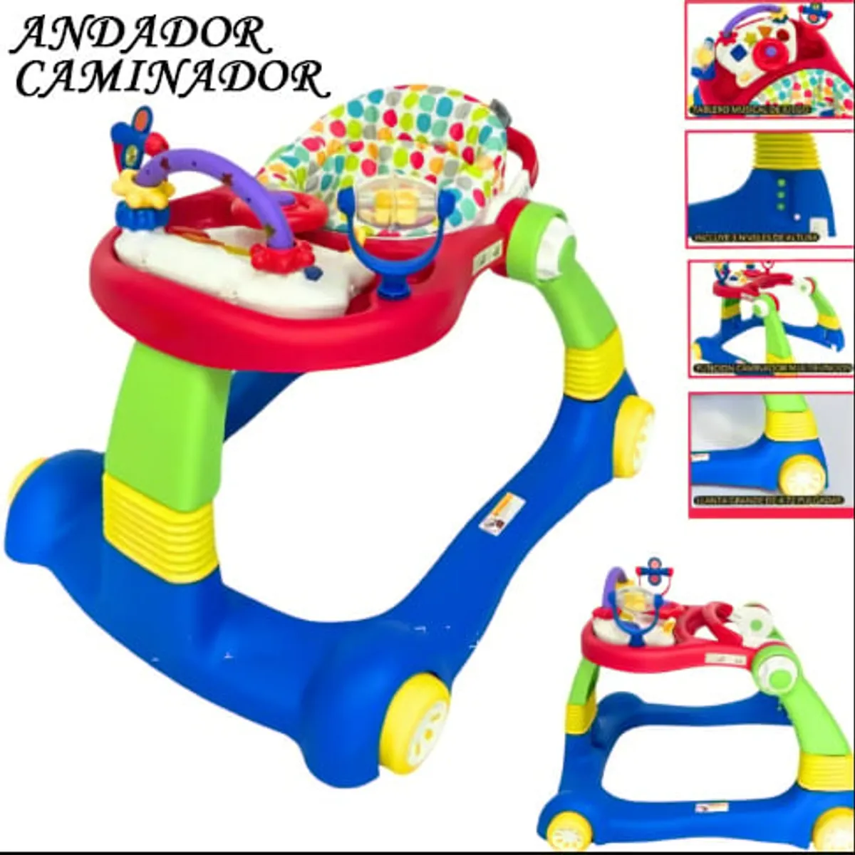 STOKKER BABY - Andador bebe Caminador Musical 2 en 1 Rojo